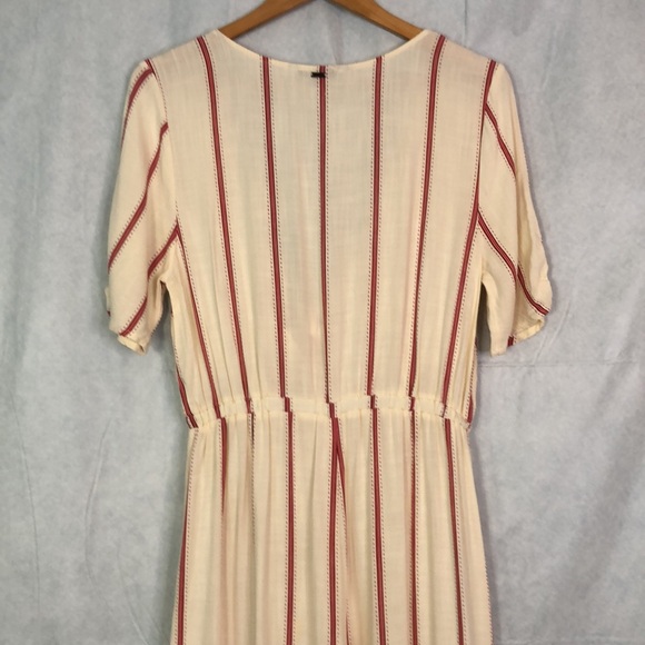 O'Neill Women's SINCERELY STRIPE TIE FRONT JUMPSUIT IN WINTER WHITE Size L - Picture 8 of 16